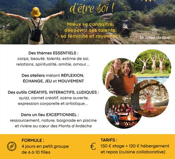 Photo Stage d'été pour adolescentes : "oser l'aventure d'être soi"
