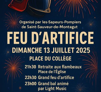 Photo Bal pompier et feux d'artifice du 13 juillet