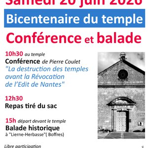 Conférence "La destruction des temples avant la révocation de l'Édit de Nantes"