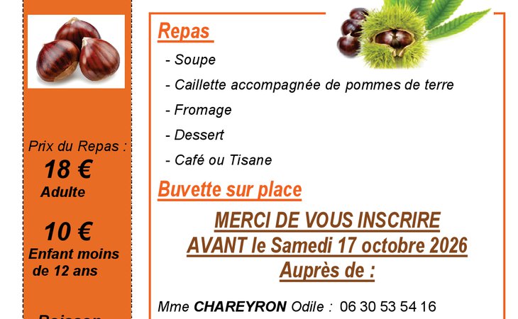 Photo Repas ouvert à tous (soupe aux châtaignes)
