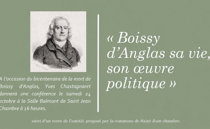 Photo Conférence "François-Antoine de Boissy d'Anglas : sa vie et son œuvre politique"
