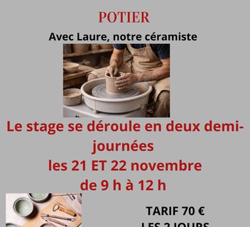 Photo Atelier "Initiation au tour de potier" | durée 6h sur 2 jours