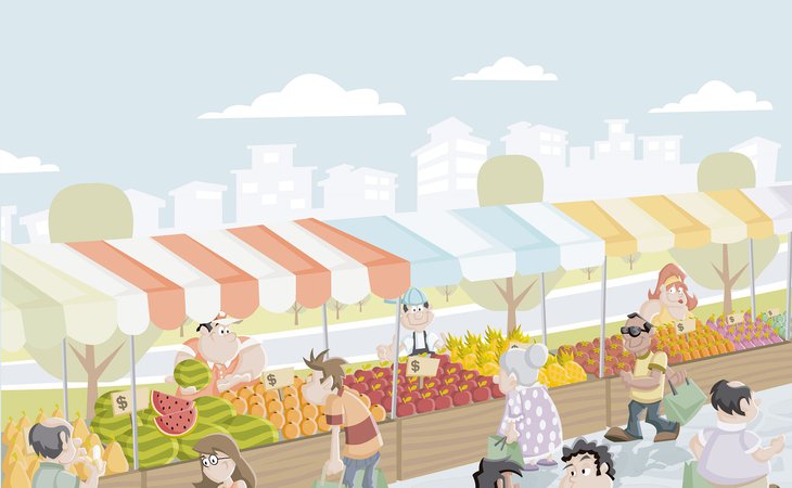 Photo Local farmers' and designers' market