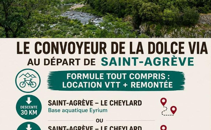 Photo Intersport : Location VTT + remontée en minibus - Le convoyeur de La Dolce Via