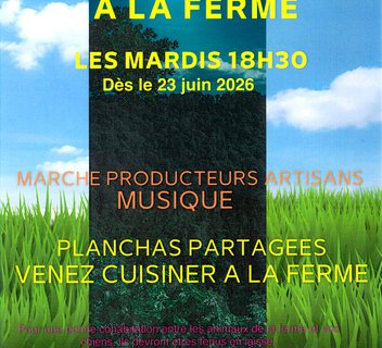 Photo "L'atypique soirée" : petit marché à la ferme, plancha partagée et animation musicale