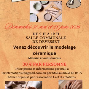 Atelier modelage céramique