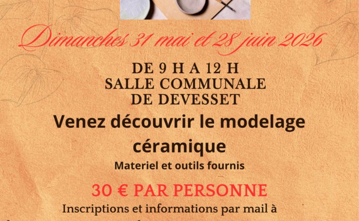 Photo Atelier modelage céramique